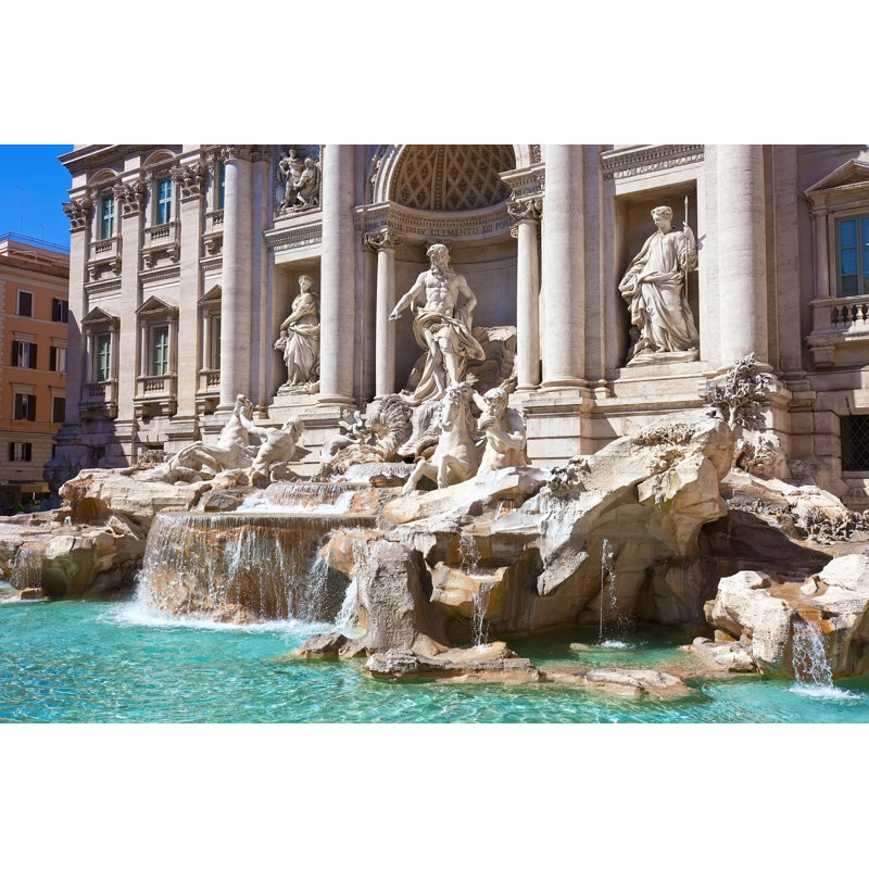 Fountain Di Trevi par - Photographie de toile tendue, H 8 po x l 12 po