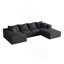 Ensemble de canapé modulaire rembourré moderne, canapé modulaire en L de 132 po avec 6 coussins, canapé-lit combiné gratuit pour le salon, la chambre à coucher-606400939