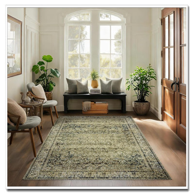 Tapis bohémien rétro 9 x 12 po