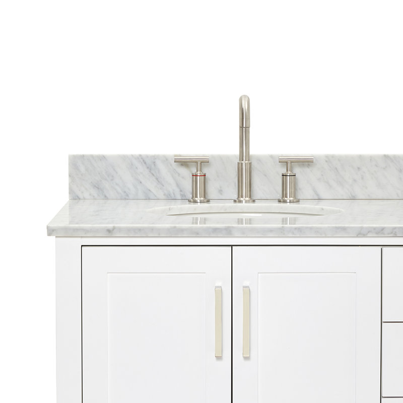 Magnolia Bath Vanity Rectangular Basin S073DCW2R, White, Rectangle ,  73"