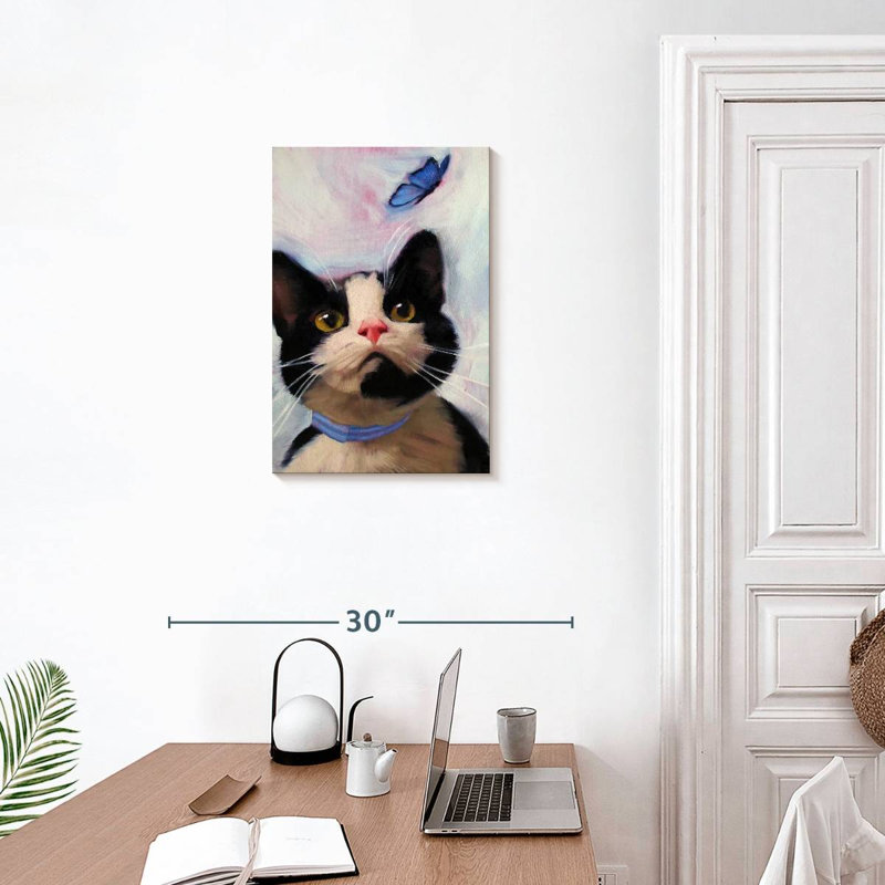 Brampt Cat And Butterfly, 24" H x 16" W