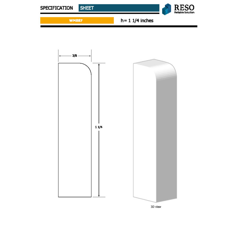 1.25'' H x 99'' W x 0.37'' D Primed Finger-Joined Pine Doorstop Molding 1-Pieces 8 ft. Total