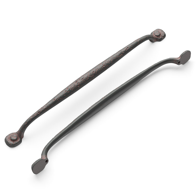 Refined Rustic Collection Handle Pull - 12" Center to Center Cabinet Pull Rustic Iron - Craftsman Hardware for Drawers & Cabinets