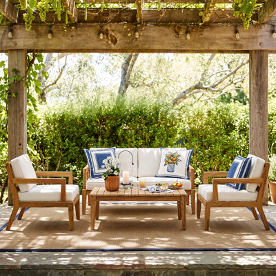 Gladys Acacia 4 - Person Patio Conversation Set with Cushions