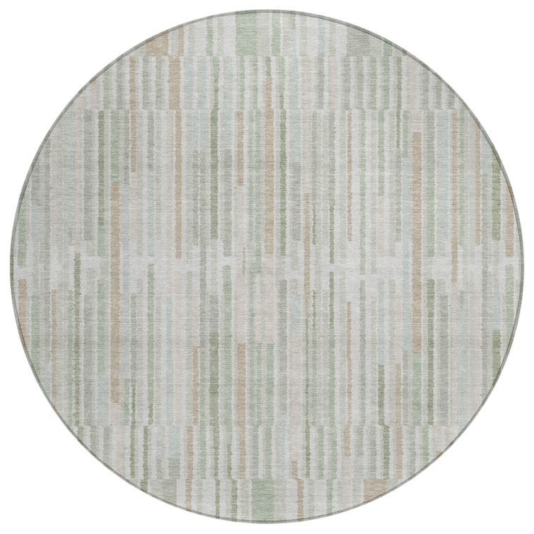 Machine Washable Indoor/Outdoor Xhevrie Sage Rug