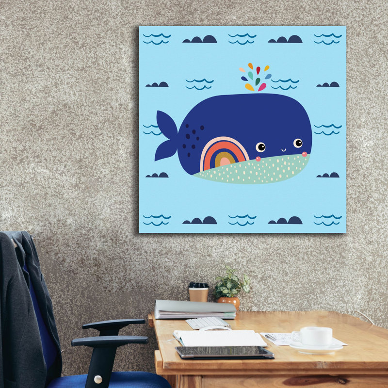 «Cute Whale» par Epic Portfolio, art mural sur toile, H 37 po x l 37 po x P 1,5 po