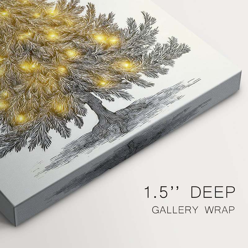 Dusk of Gilded Snow-Premium Gallery Wrapped Canvas, 18" H x 12" W