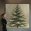 Très grand reproduction d'art sur toile - Pin vert de Noël - Décoration d'entrée de ferme - "Cadre à assembler requis (cadre non fini)"-131380852
