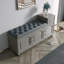 Banc de rangement gris rembourré pour chaussures