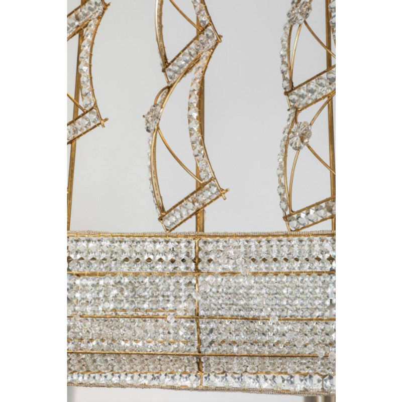 Akari Crystal Boat Chandelier 34"