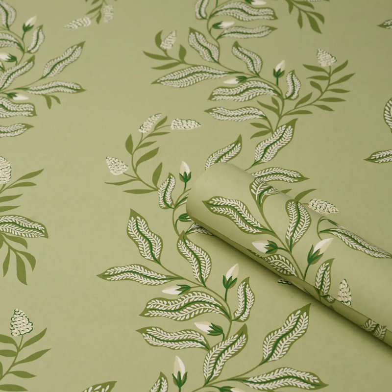 Schumacher X Laura Gonzalez Vagary Vines Wallpaper, Green