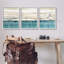 «Modern Modern Beige & Blue», impression sur bois 3 pièces-93787719-93787720