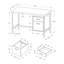 Bureau d'ordinateur blanc avec structure en métal gris, l 48 po, bureau à domicile, rangement pratique moderne pour le travail et l'apprentissage, l 48 po, stratifié, métal
