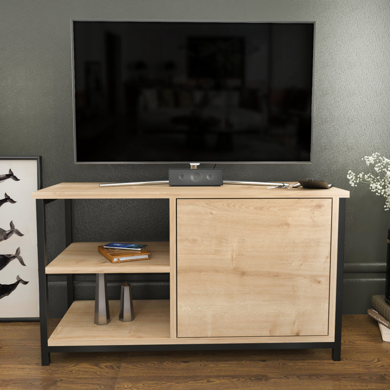 Fredderick TV Stand for TVs up to 42", Black/Oak