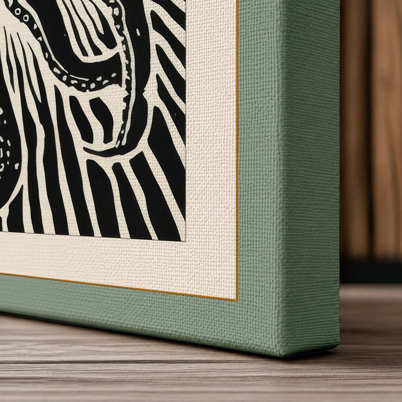 Octopus Starburst Graphic Art - Wrapped Canvas, 18x12 - 45.7 x 30.5 cm, Sage Border