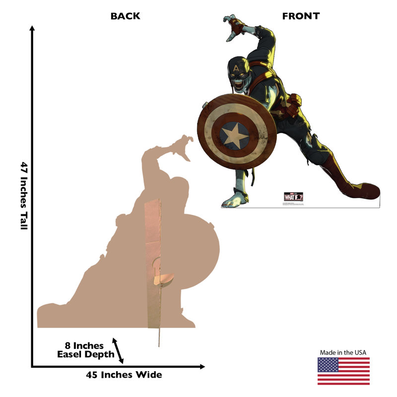 47'' Marvel Zombie Captain America Cardboard Standup