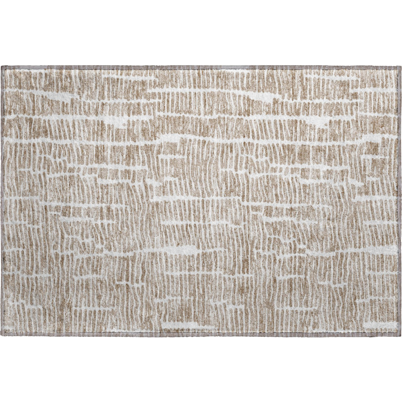 Premium Machine Washable Prisco Brown Rug, Rectangle 1'8" x 2'6"