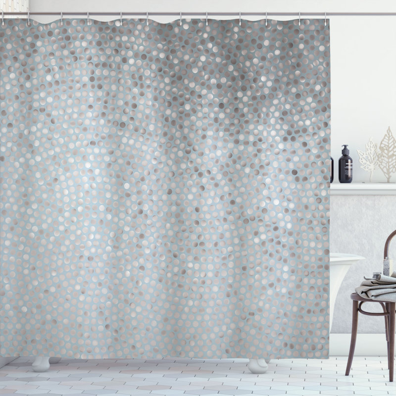 Ensemble de rideau de douche + crochets, Ardoise pâle, H 75 po x l 69 po