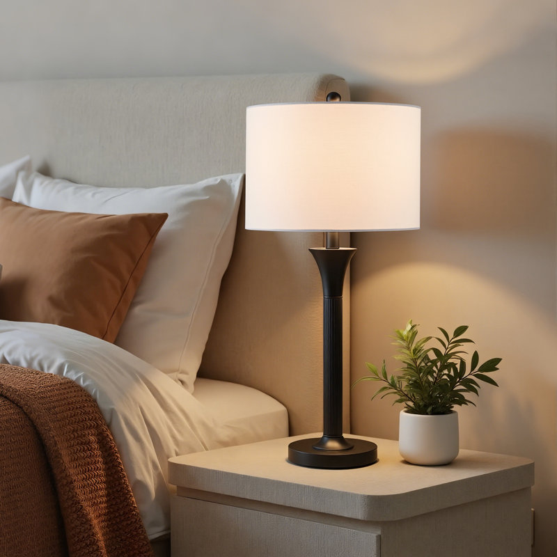 28’’ Modern Black Metal Table Lamp