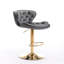 Ensemble de 2 tabourets de bar, avec repose-pieds chromé et base pivotante réglable en hauteur, revêtement en velours et pieds réglables. Tabouret de bar simple.-1952562933