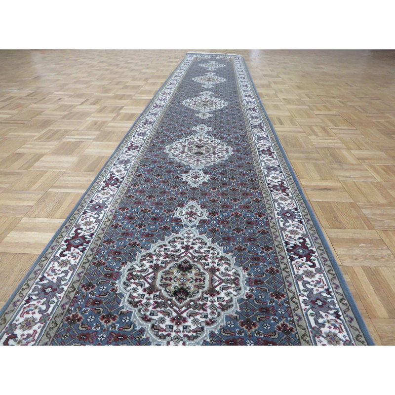 Tapis de zone de tapis de couloir 2 pi 6 po x 20 pi 1 po à la main one-of-kind noué la Beaton
