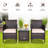 3-Piece Outdoor Rattan Wicker Furniture Set, Beige
