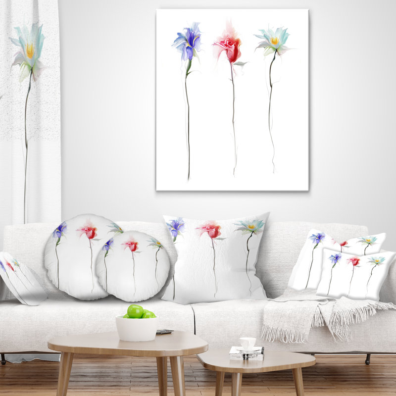 Coussin Floral, 16 po x 1 po, Carré