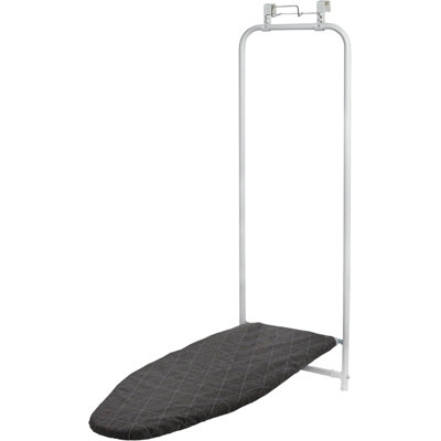 Planche à repasser au-dessus de la porte en acier avec housse en coton résistant aux brûlures, blanc