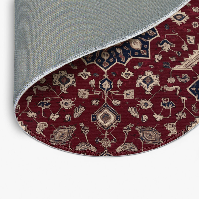 Tapis d'intérieur et d'extérieur rouge Persian, Rond 5 pi