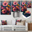 Décoration murale rose mauve frénésie - fleurs de marguerites III-888279308-888279297