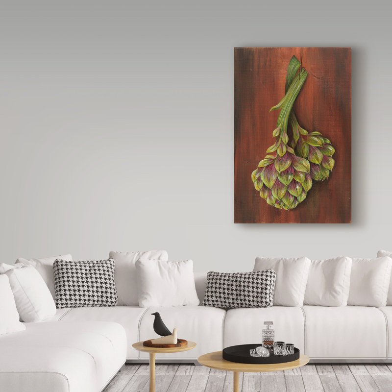 Art mural sur toile tendue «Artichoke» gigi pour décoration de salon, de chambre à coucher ou de bureau - 30 x 47