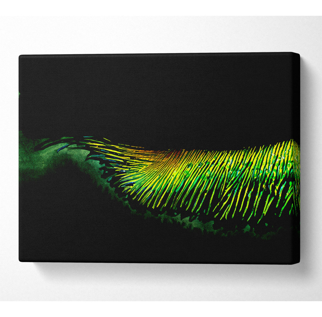 Vibrant Green Feather - Kunstdrucke auf Leinwand - Wrapped Canvas