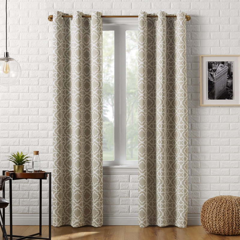 Polyester Thermal Blackout Curtain Panel - Basics by Wayfair™, Taupe, 40" W x 95" L