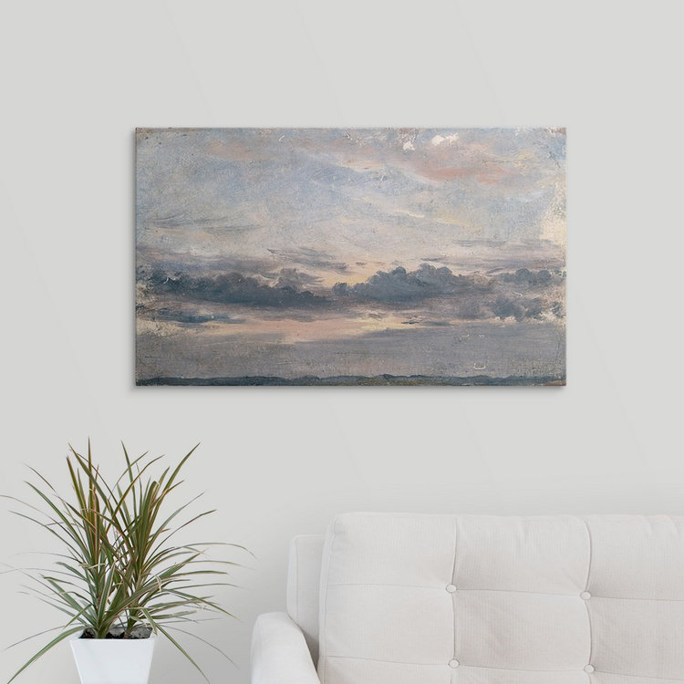 «A Cloud Study, Sunset, c.1821 on Millboard)» par John Constable, reproduction d'art, H 20 po x l 26 po x P 1 po, Cadre noir