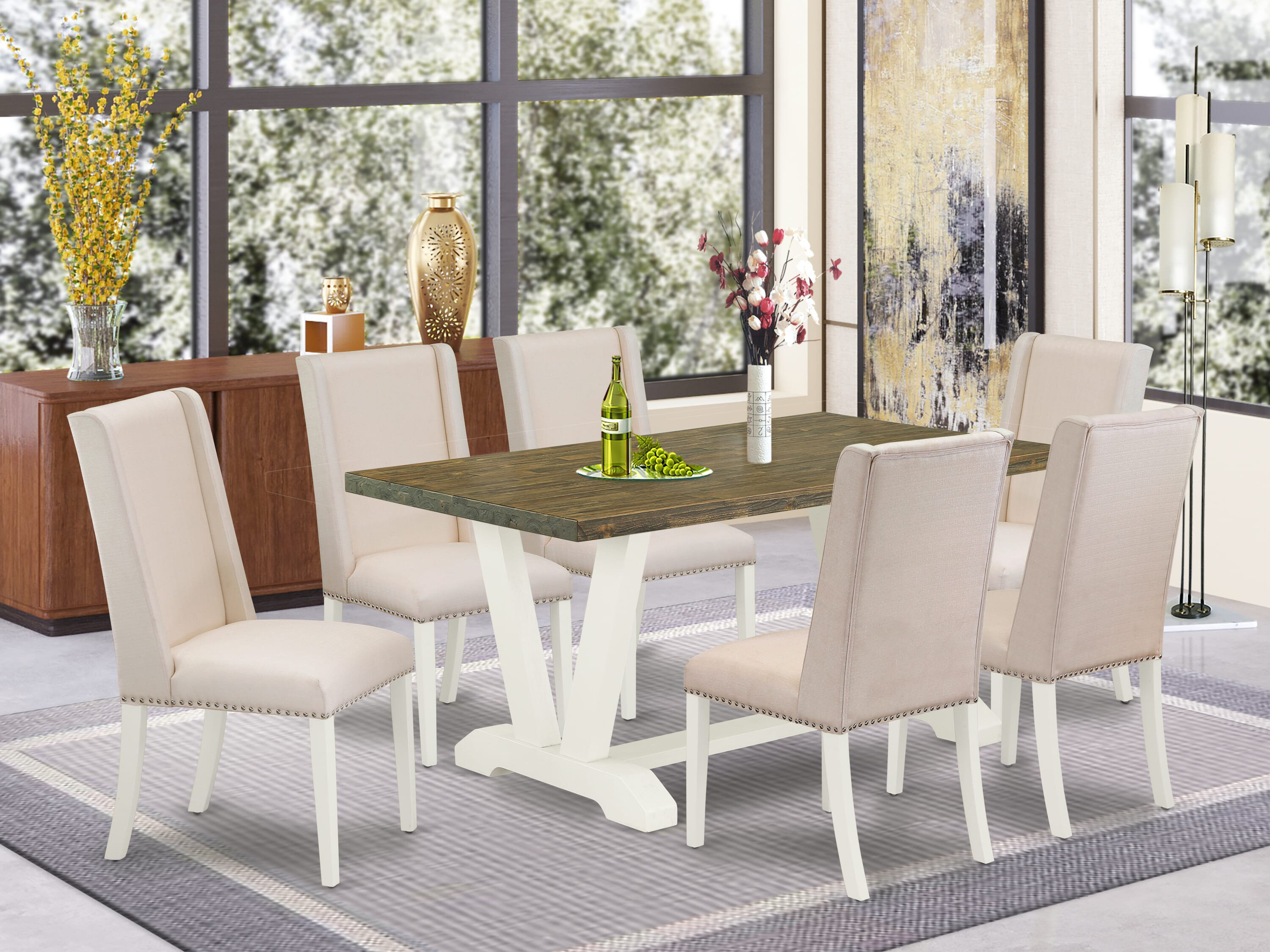 Red Barrel Studio 6 - Person Acacia Solid Wood Dining Set - Wayfair Canada