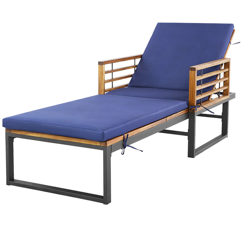 Westerlund Outdoor Metal Chaise Lounge , Cushion Included