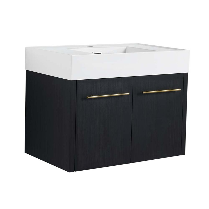 Ensemble de meuble-lavabo simple 29,5 po avec plateau en résine Grieteke