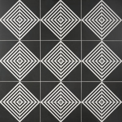 Script Stripe Negative 7.87 in. x 7.87 in. Matte Porcelain Floor and Wall Tile (11.19 sq. ft./Case)