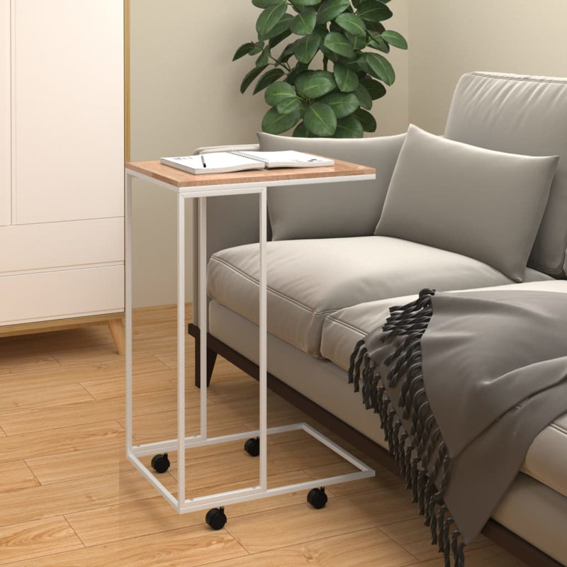 Jasenia Tray Table, White/Brown