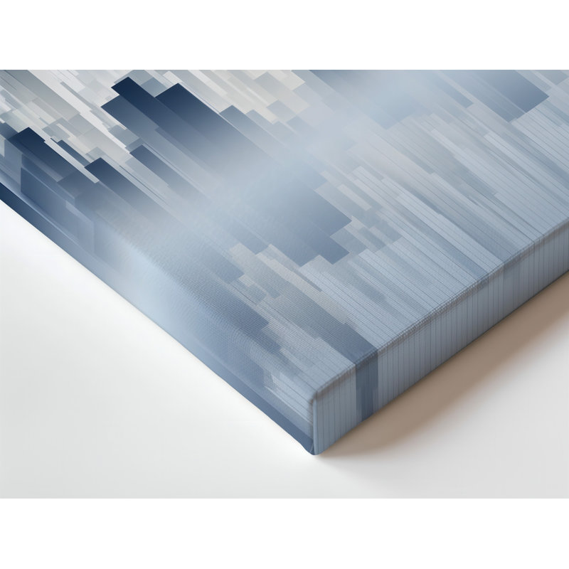Toile Un paysage urbain moderne et épuré rendu dans un style minimaliste avec art mural de grands gratte-ciel avec des lignes tranchantes et un art mural sur toile géométrique