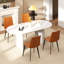 70in Oval Dining Table Sets  With PU Leather Chairs-809527285-809527284