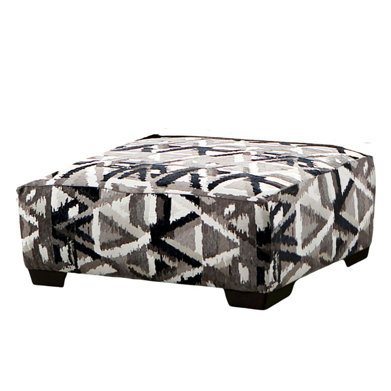 Repose-pieds carré de style contemporain, Brun / Gris