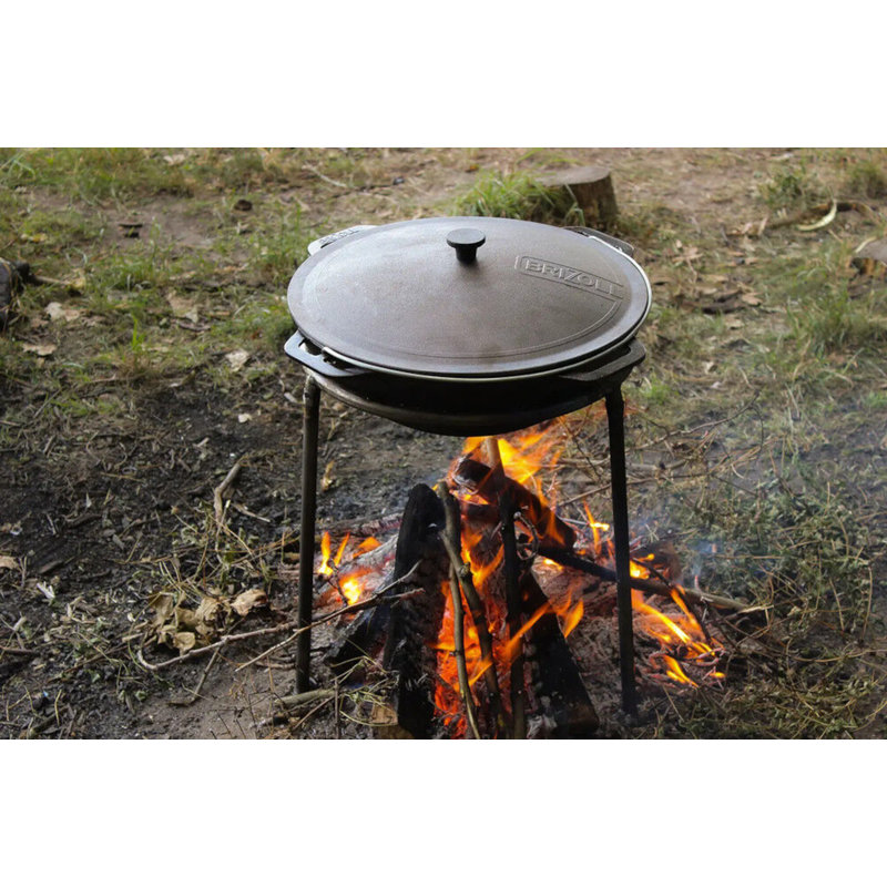 Brizoll 10.5 qt Black Cast Iron Asian Cauldron with Lid