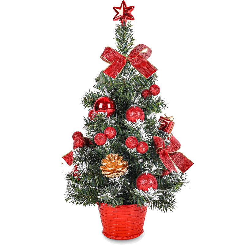 Mini arbre de Noël artificiel 40CM pré-éclairé, 17,7 pouces