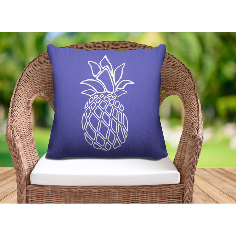 Housse de coussin d'extérieur carré Calico, H 15 po x l 15 po, Iris