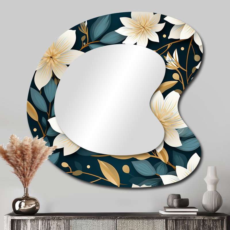 Grand miroir mural blanc traditionnel zen, 33 po x 33 po