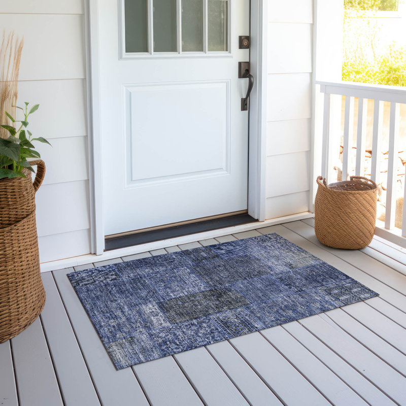 Momoko Washable Patchwork Indoor / Outdoor Rug, Rectangle 1'8" x 2'6"