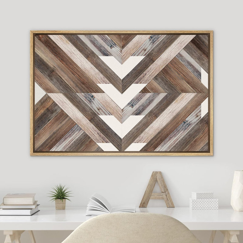 Geometric Western Shape " Western Decor Geometric Triangle Collage Abstract Shapes Art Decor Nordic Rustic Wood Effect Panel "