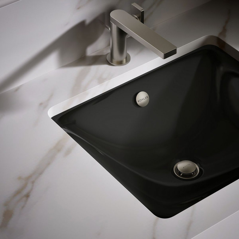 Iron Plains Dual-Mount Bathroom Sink, Black Black