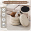 Pouf de rangement rond et capitonné Leiani Modern de 49,5 cm de large avec espace de rangement dissimulé-1059578759